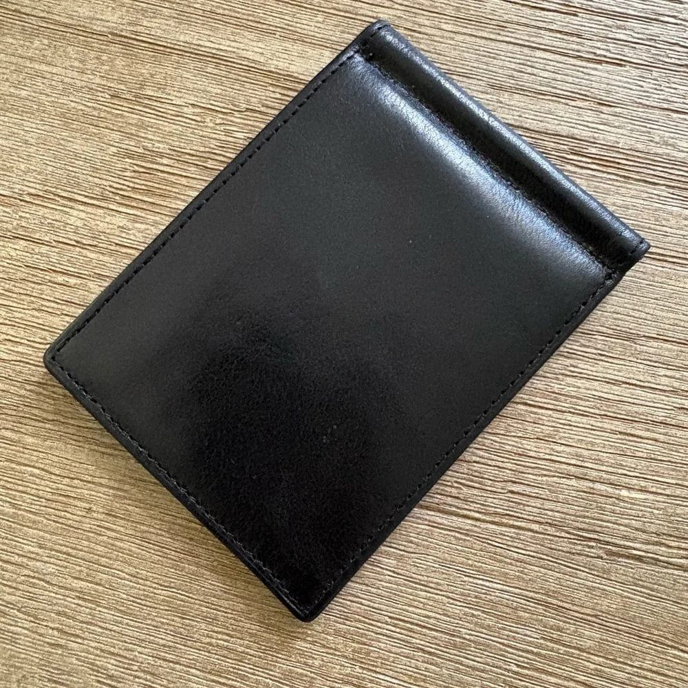 NWOT CAVALIERI Black Leather Bi-Fold Wallet